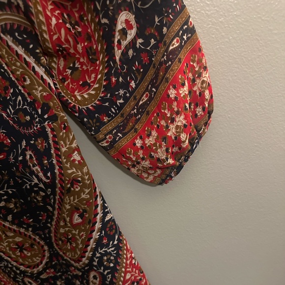 Altar’d State Paisley Boho Tunic Dress Navy Rust Floral Bohemian Lined Small - Picture 8 of 8